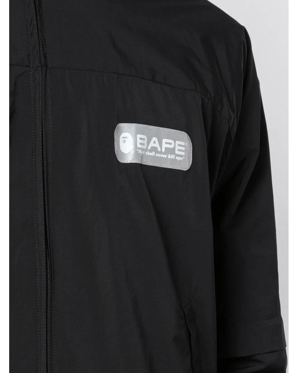 A Bathing Ape Black Detachable Logo-Print Bomber Jacket for men