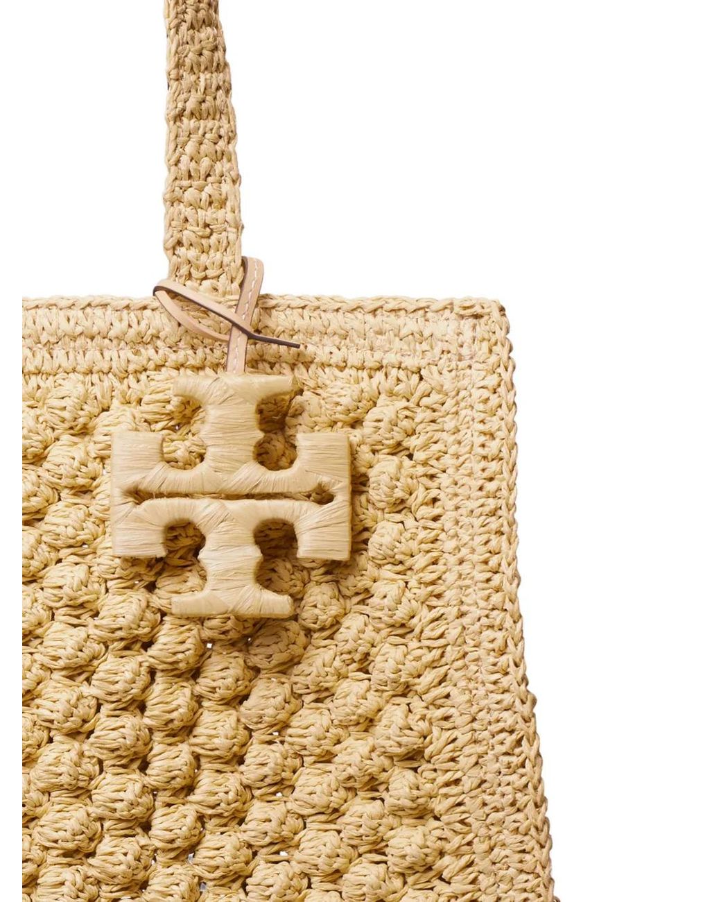 Tory Burch Natural Small Ella Hand-Crocheted Popcorn Tote