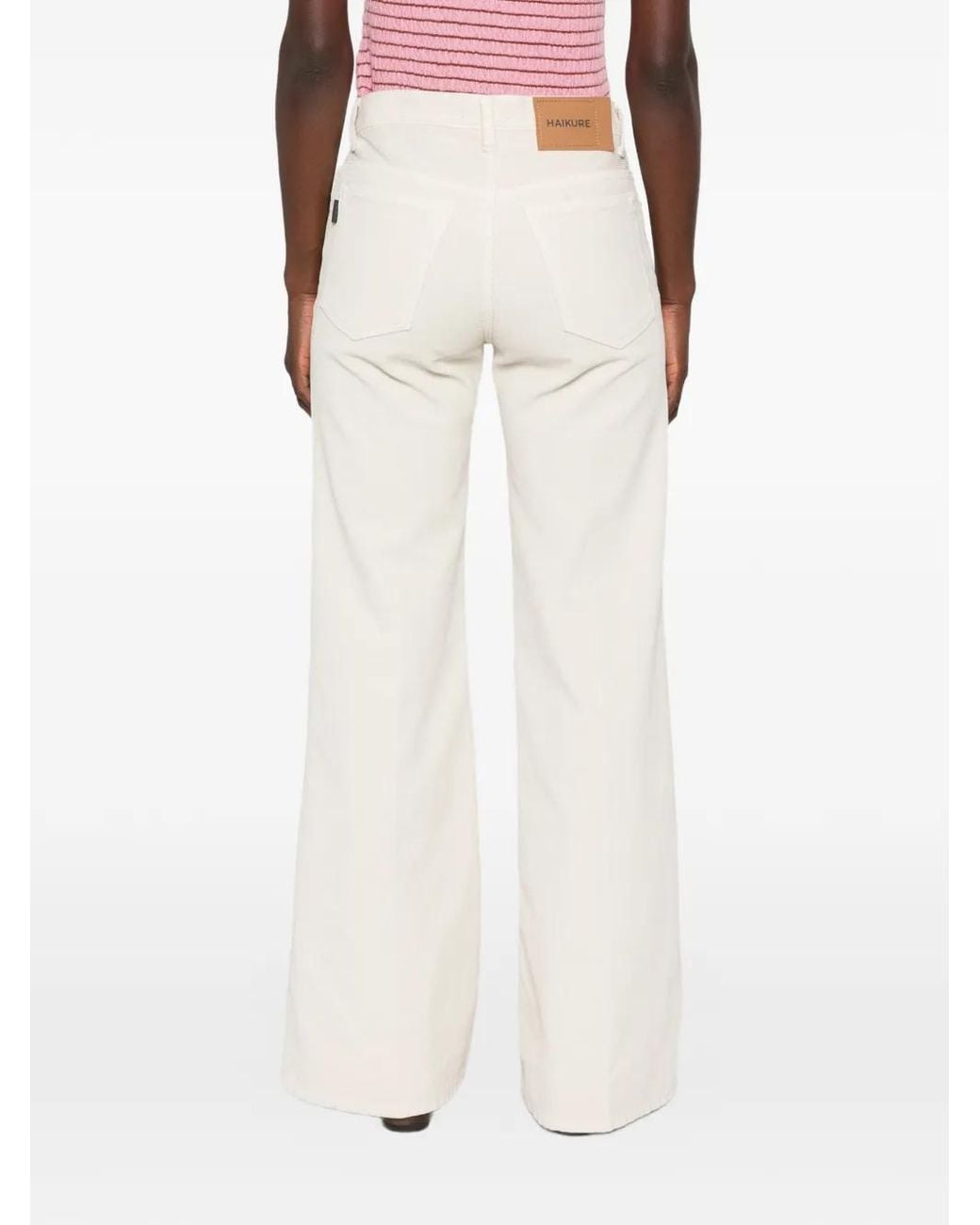 Haikure White Clara Velve Pier Corduroy Trousers