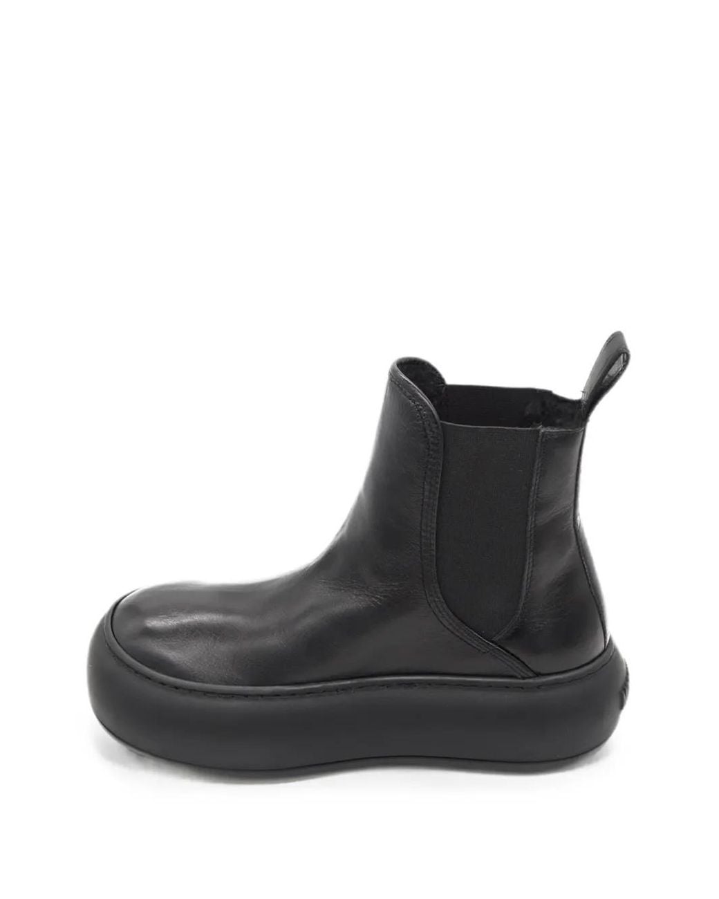 Moschino Black Oversize Round-Toe Chelsea Boots