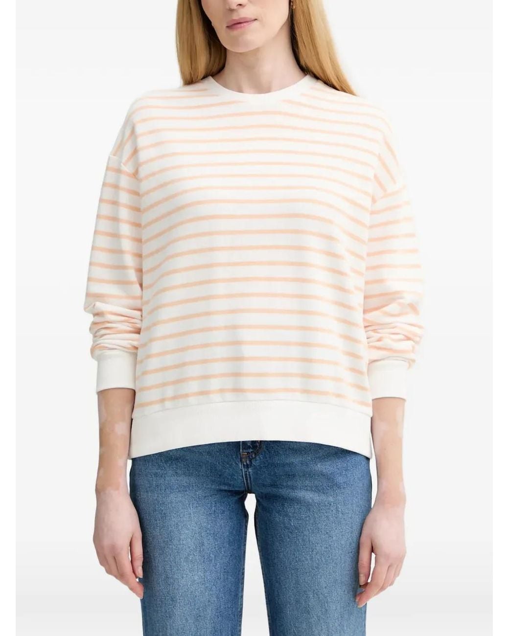Marc O' Polo White Striped Sweatshirt