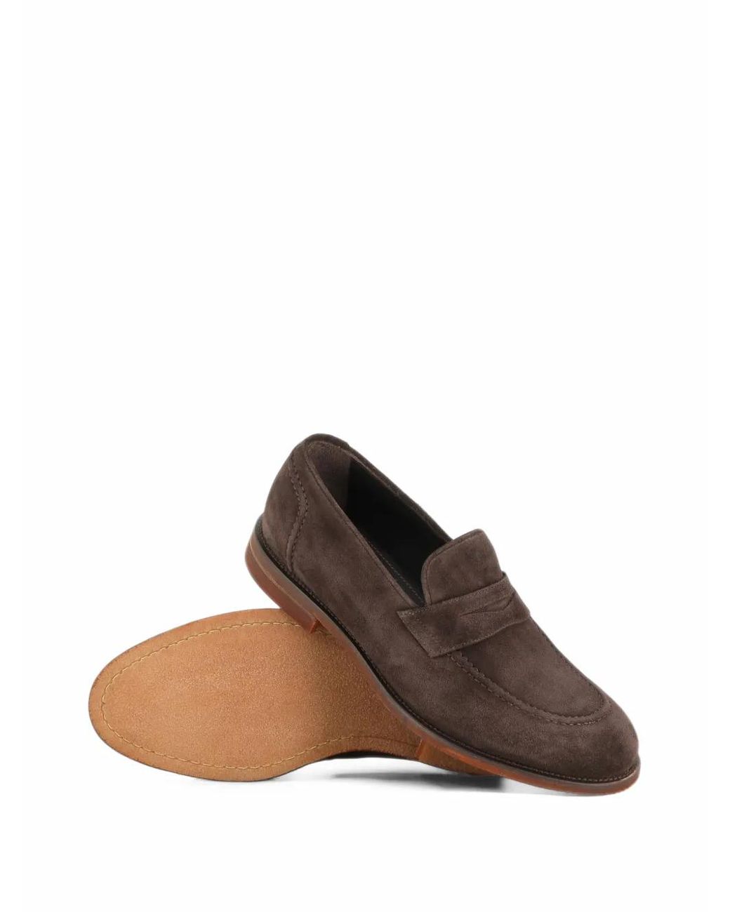 SALLE DE MODE Brown Suede Loafers for men