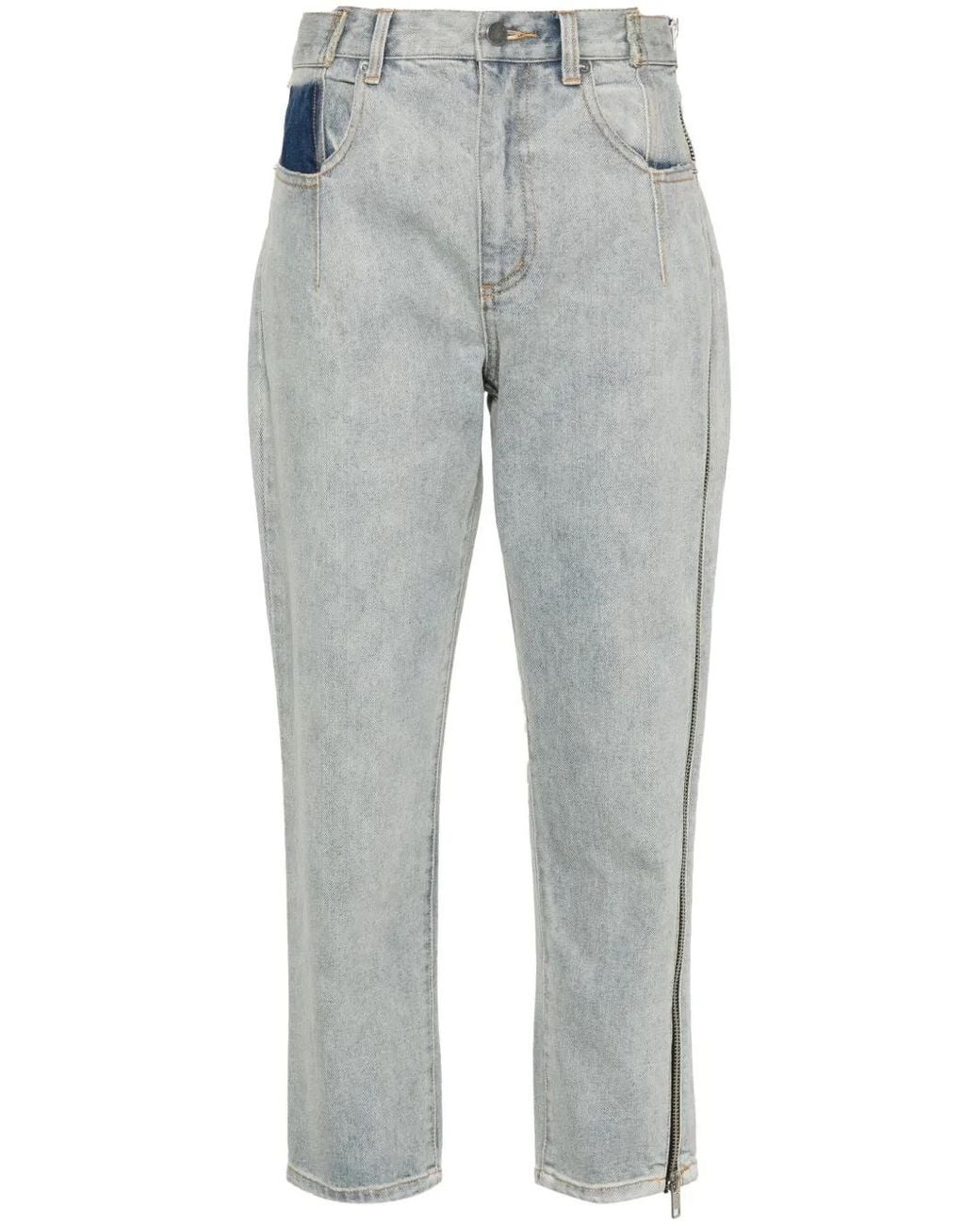 3.1 Phillip Lim Gray High-Waisted Cropped Jeans