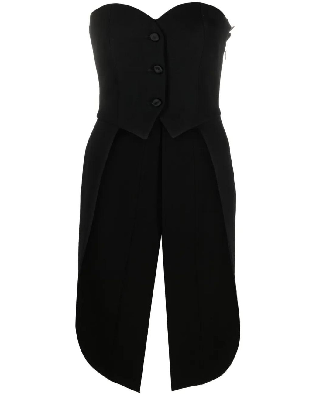 Moschino Black Asymmetric Virgin-Wool Top