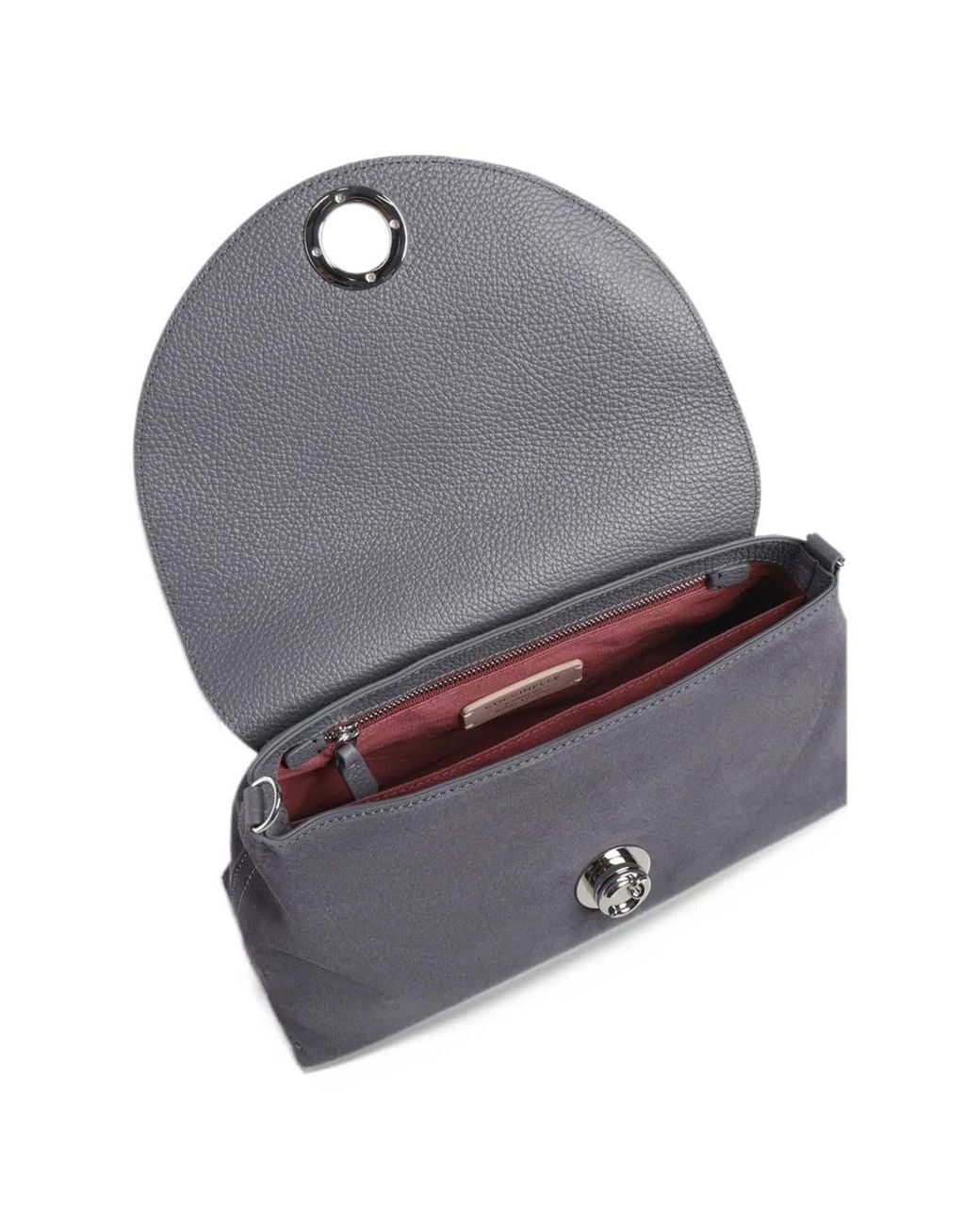 Coccinelle Gray Medium Nikla Suede Shoulder Bag