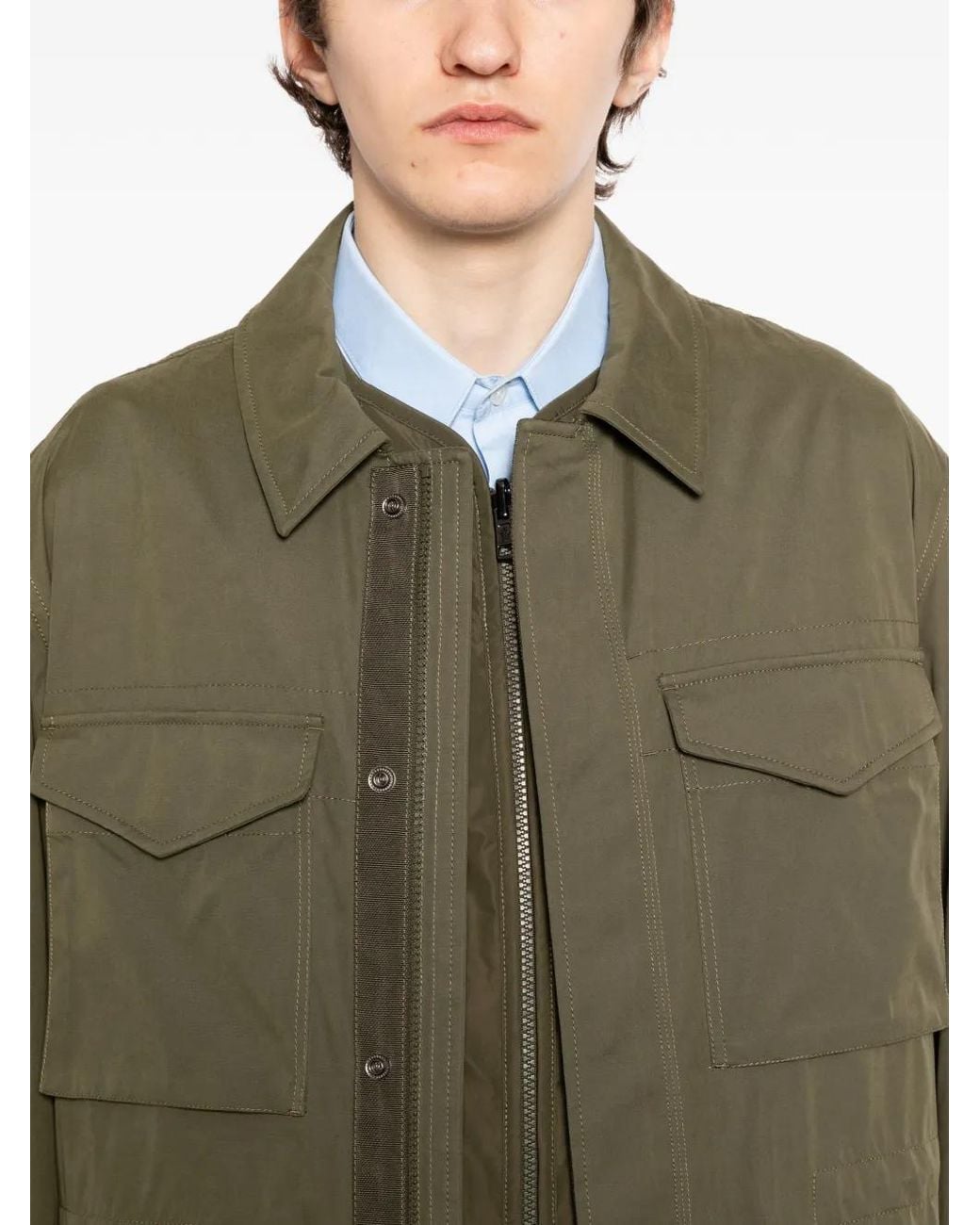 Moncler Green Roquille -In-1 Reversible Down Shirt Jacket for men