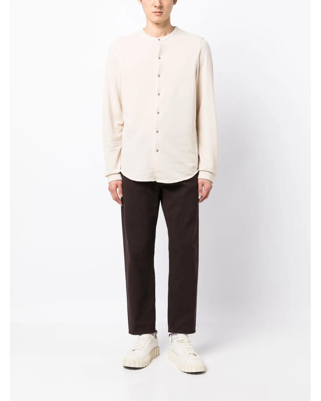 Holzweiler Natural Henley-Collar Button-Down Shirt for men