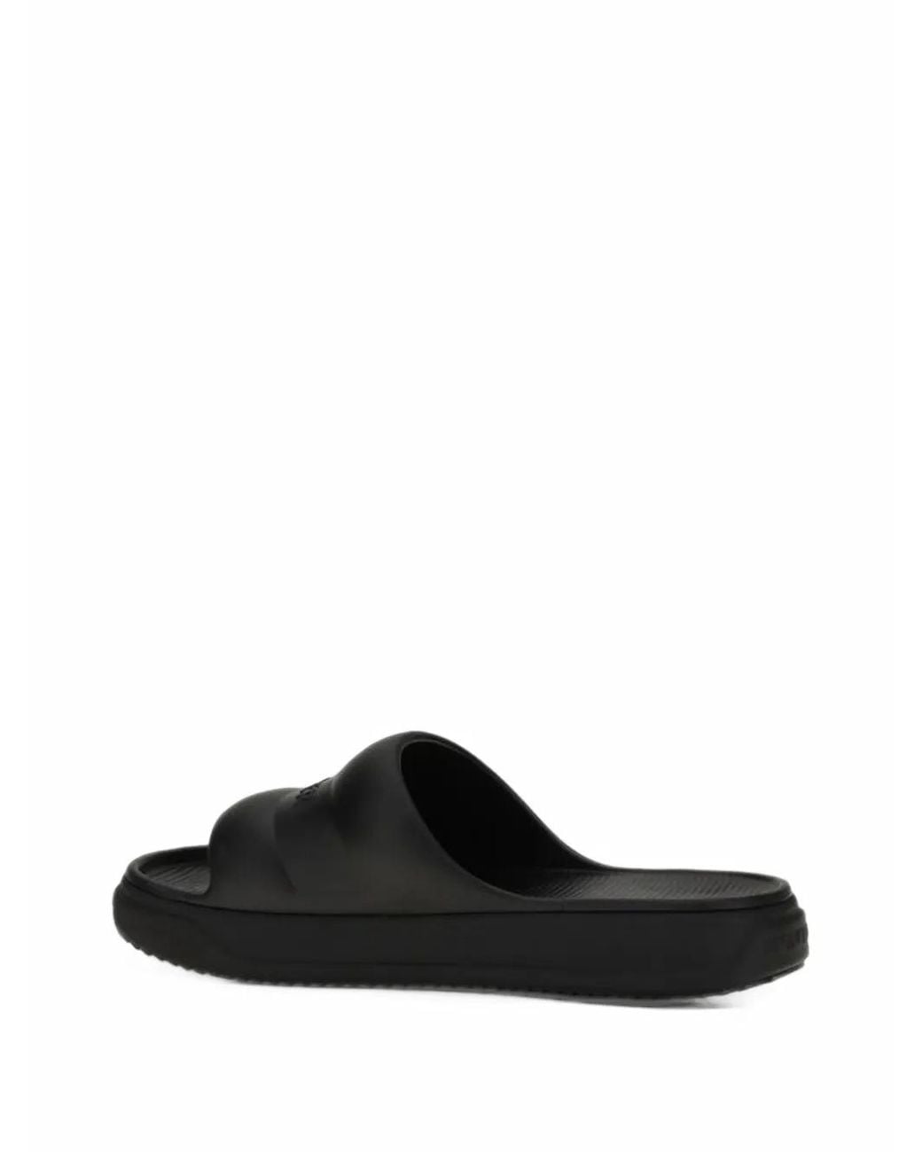 Moncler Black Altive Logo-Embossed Platform Slides