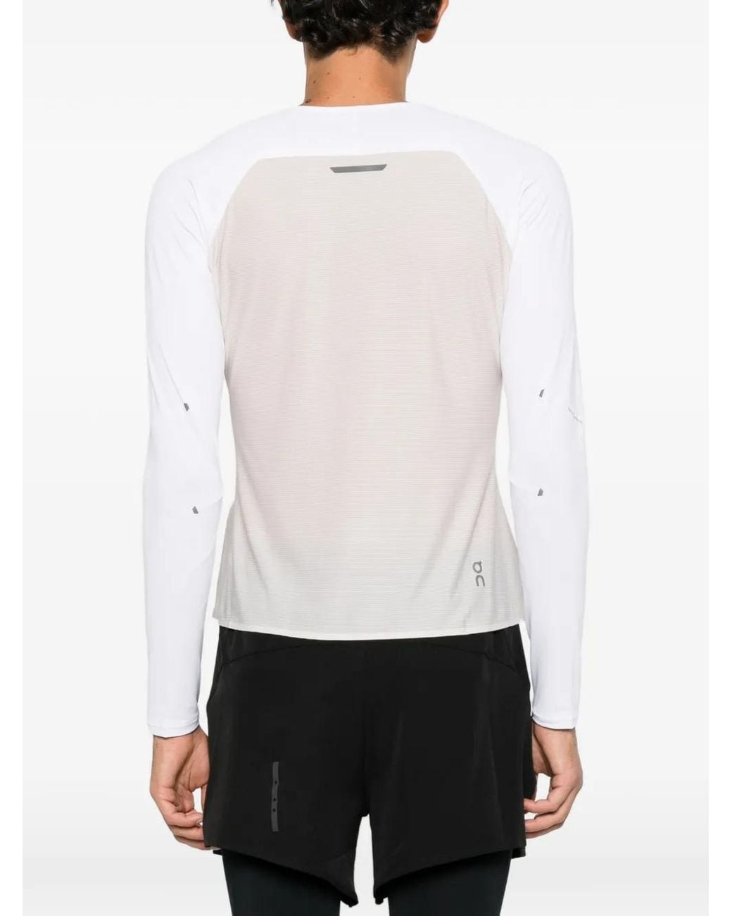 On Shoes White Logo-Print Lg-Sleeve T-Shirt