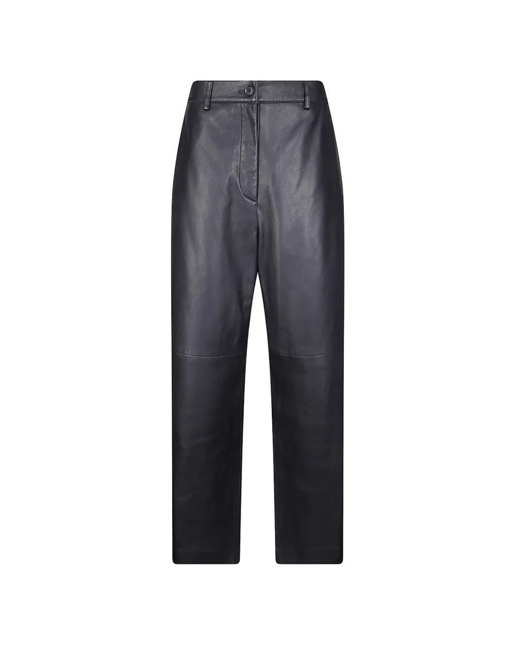 P.A.R.O.S.H. Blue Leather Panelled Trousers