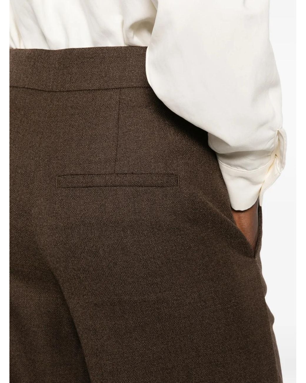 Seafarer Brown April Pressed-Crease Wide-Leg Trousers