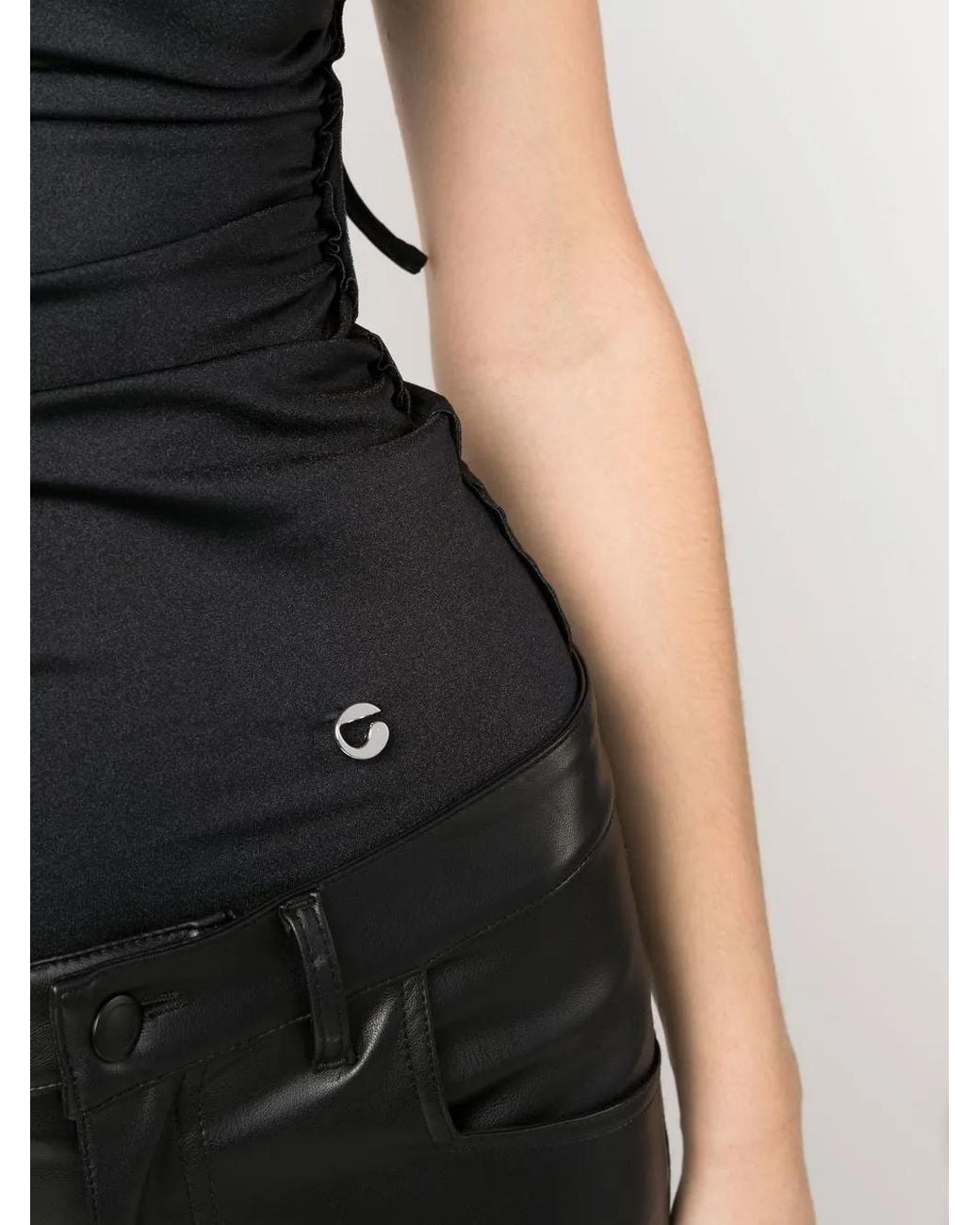Coperni Black Logo-Plaque Cut-Out T-Shirt