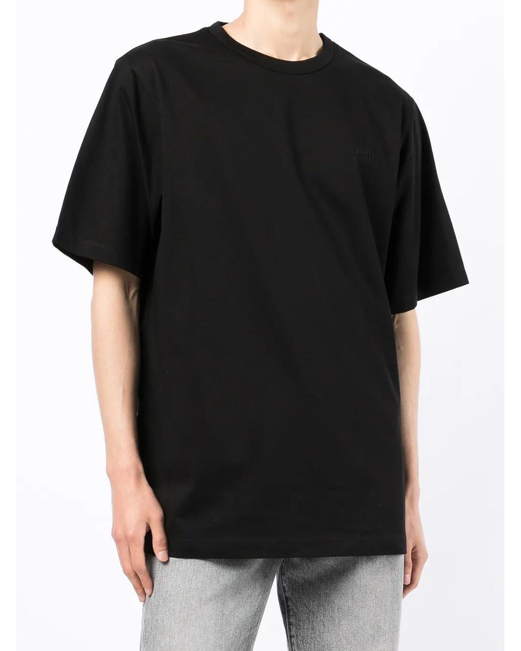 Juun.J Black Relaxed Crew-Neck T-Shirt for men