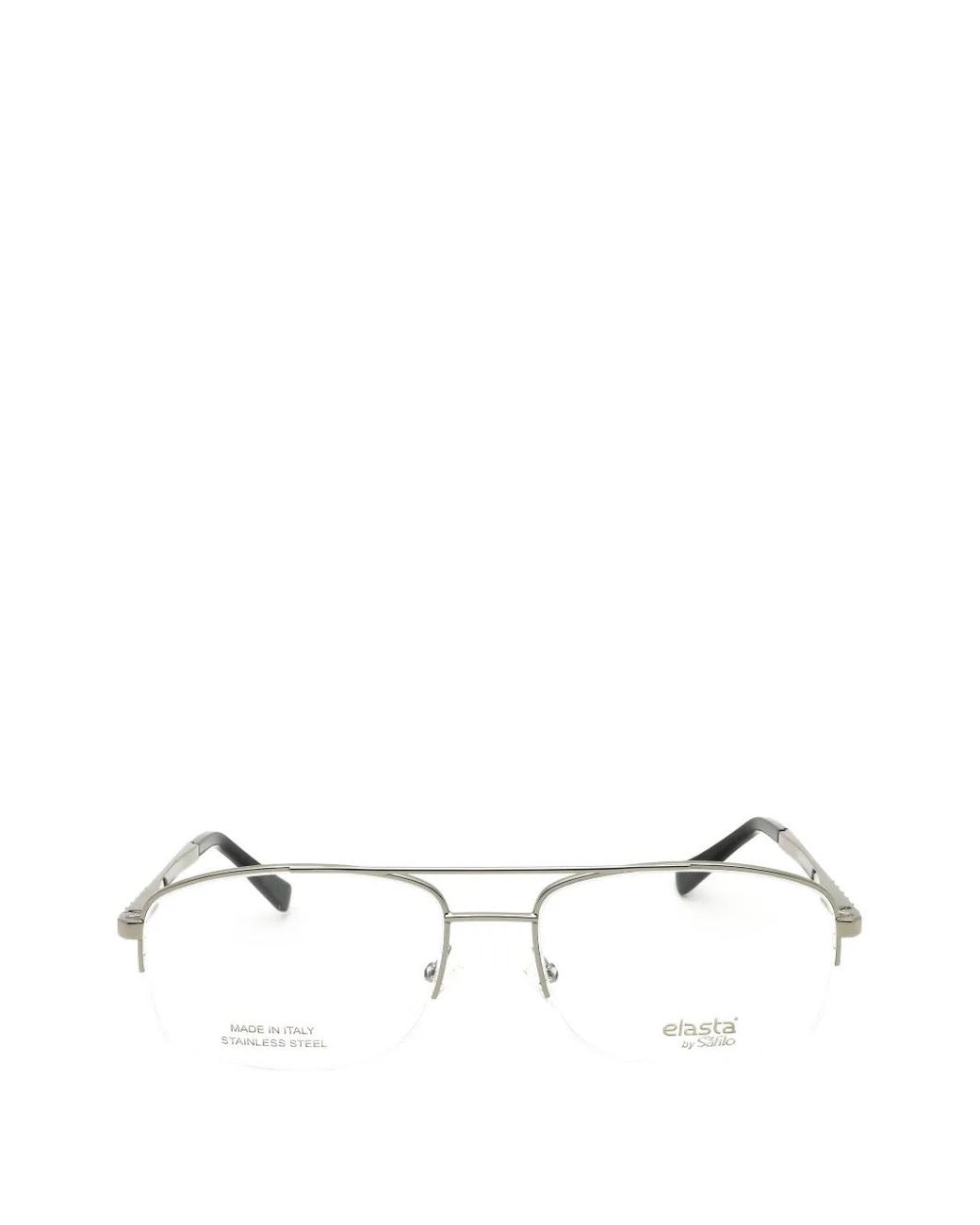 Elasta White Rectangular-Frame Glasses for men