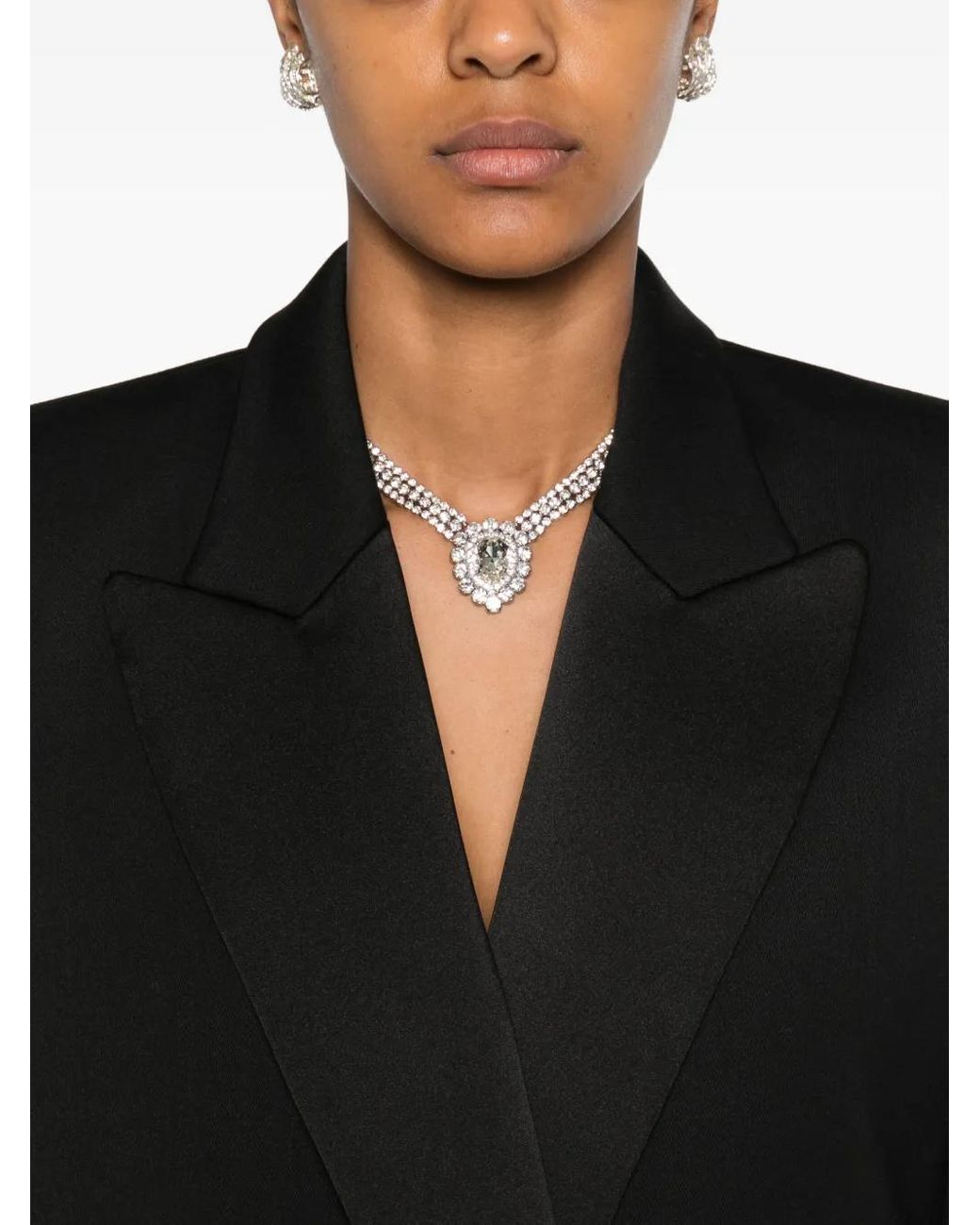 Nissa Black Shawl-Lapel Double-Breasted Blazer