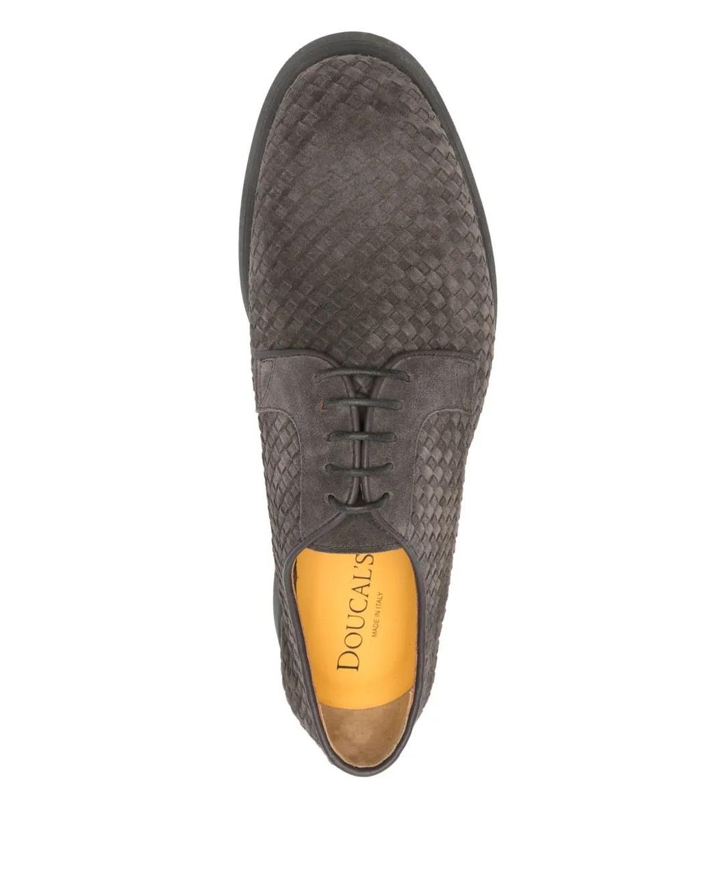 Doucal's Brown Interwoven Derby Shoes for men
