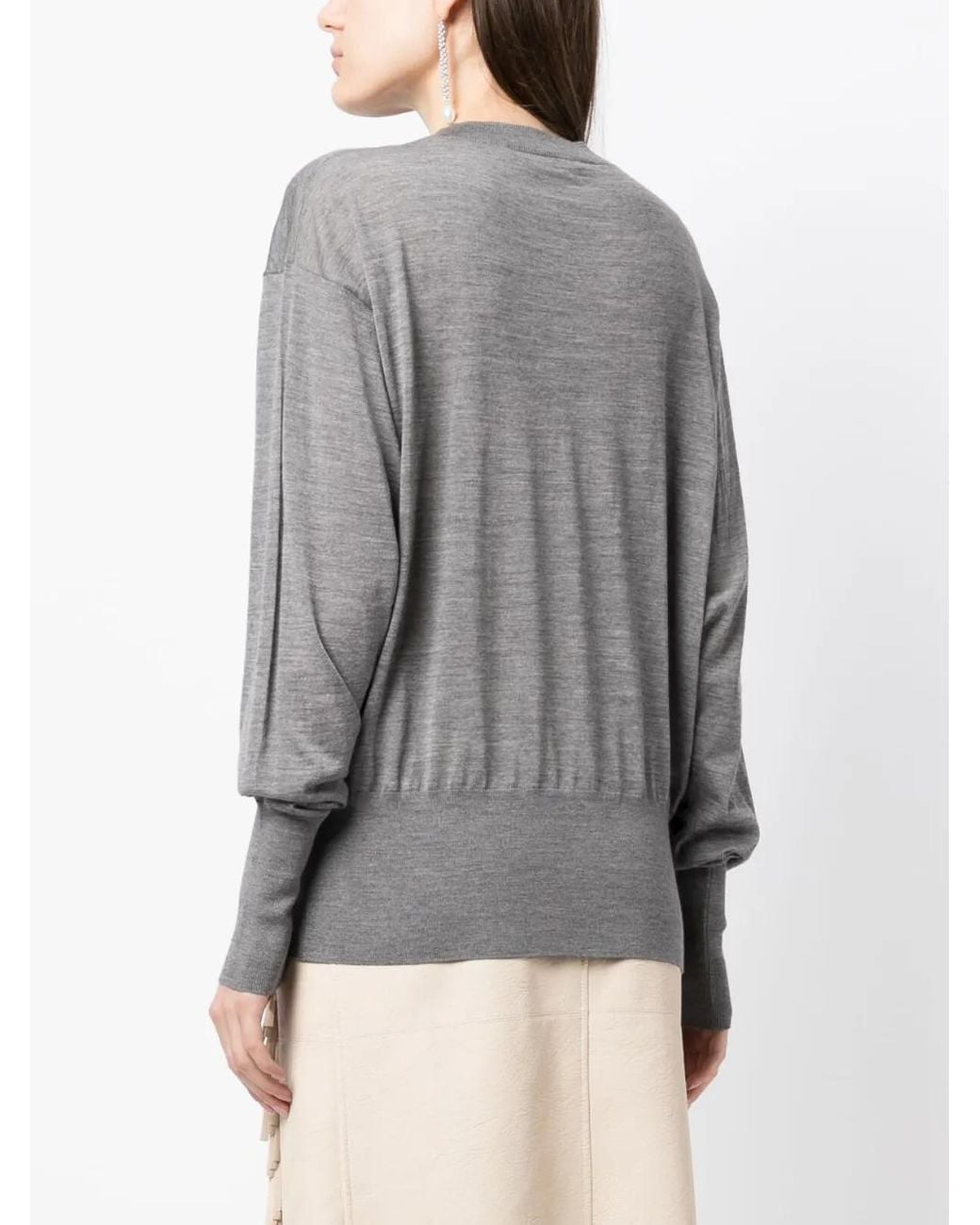Stella McCartney Gray Fine-Knit Cut-Out Jumper