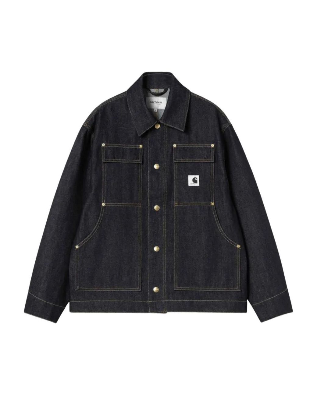Carhartt Black Logo-Patch Denim Jacket