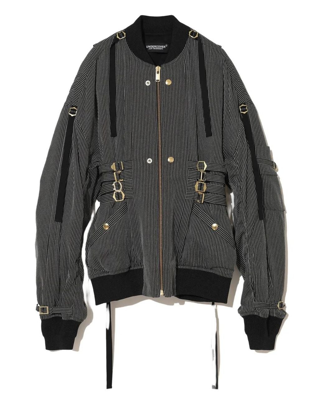 Undercover Black Pinstripe Bomber Jacket