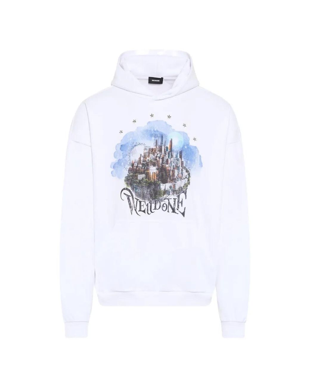 we11done White Graphic-Print Hoodie for men