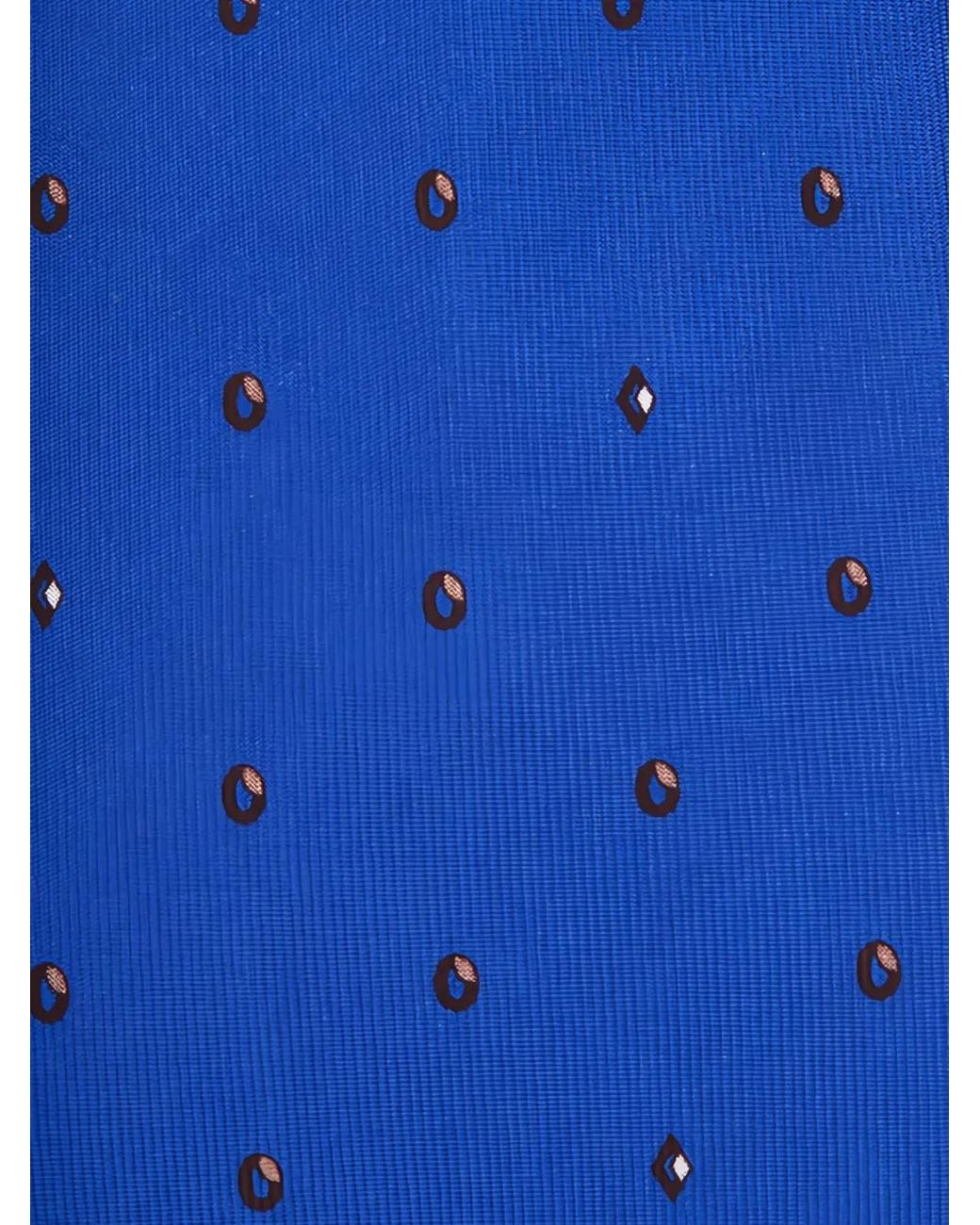 Brioni Blue Geometric-Print Tie for men