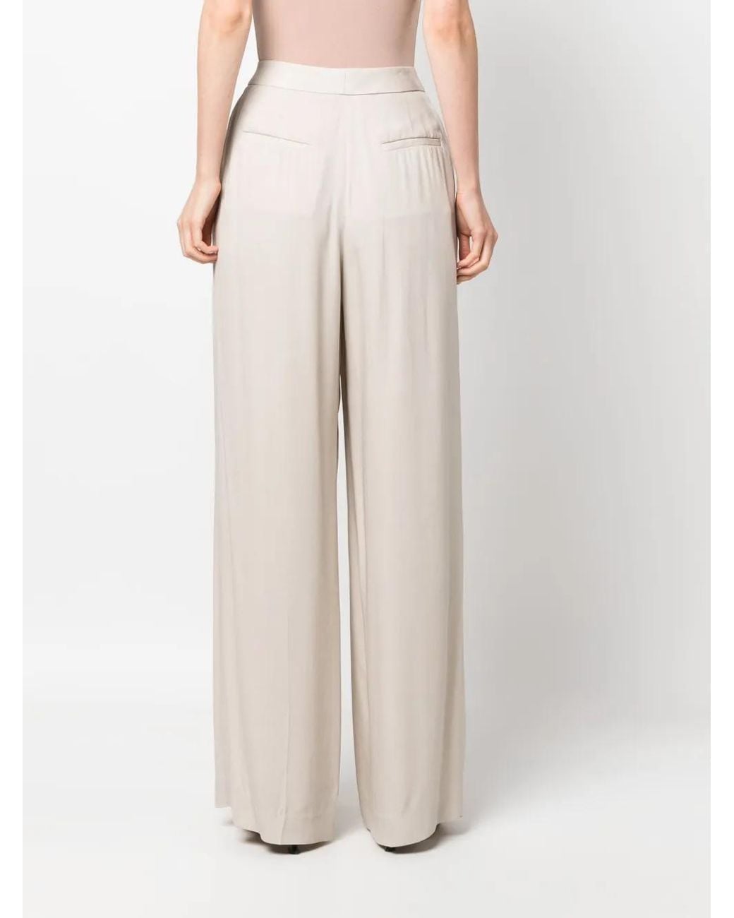 Fabiana Filippi White High-Waisted Wide-Leg Trousers