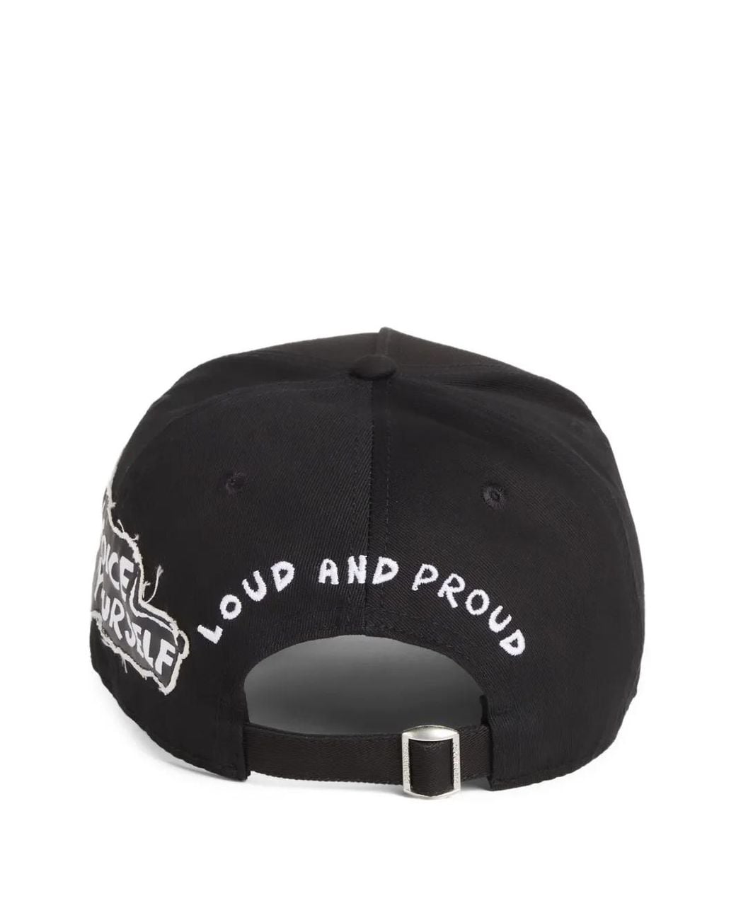 DSquared² Black Dsquared Slogan-Print Baseball Cap for men