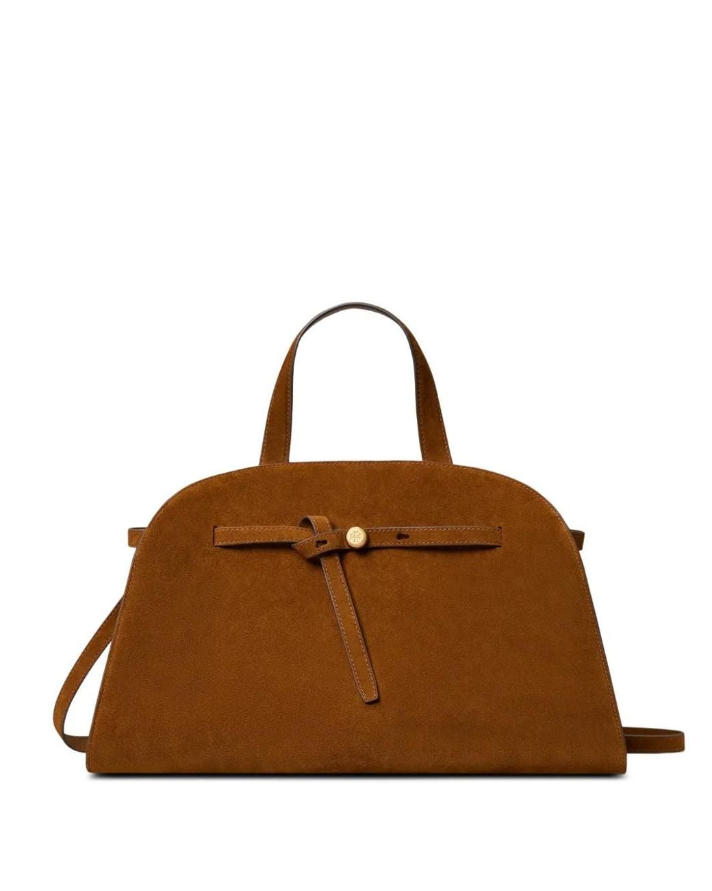 Tory Burch Brown Romy Suede Bauletto Tote Bag