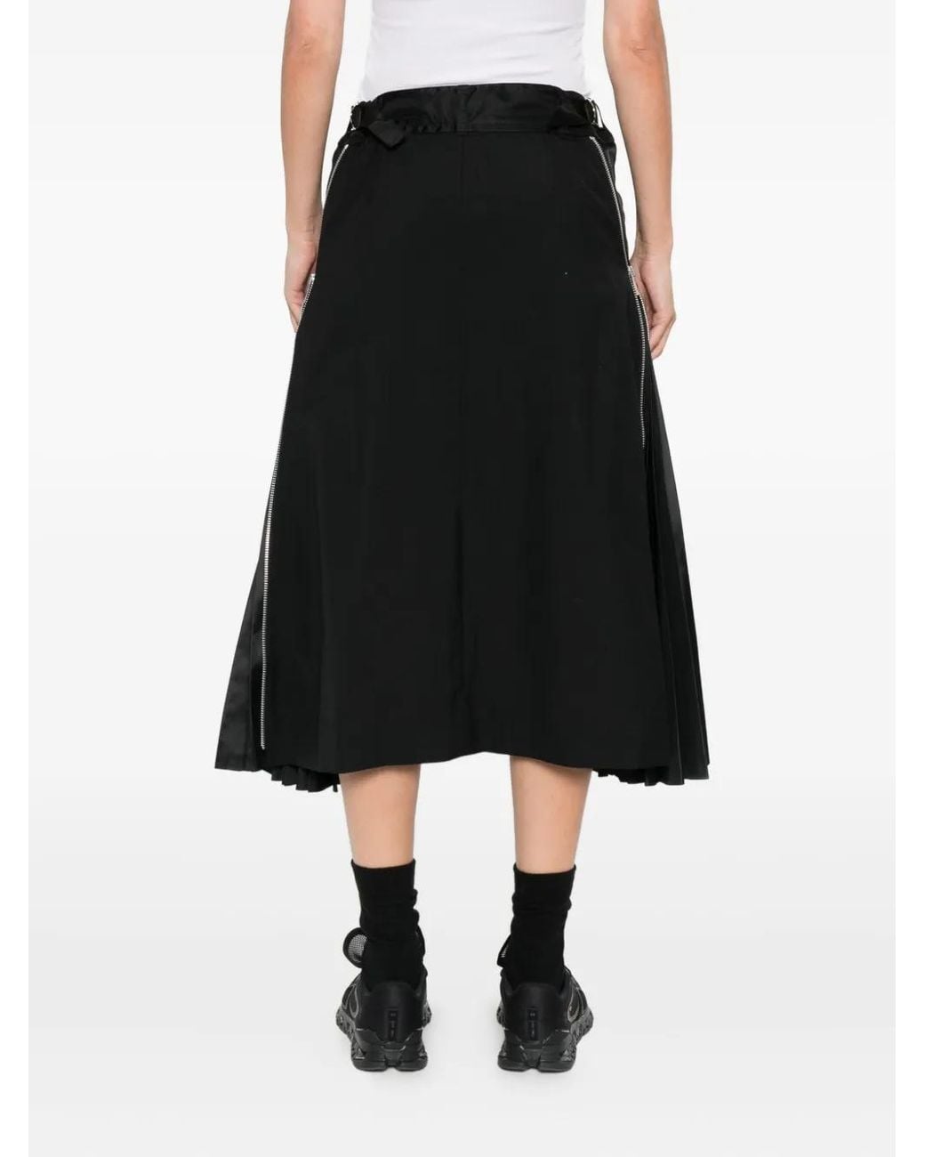 Sacai Black Mixed Cargo Skirt