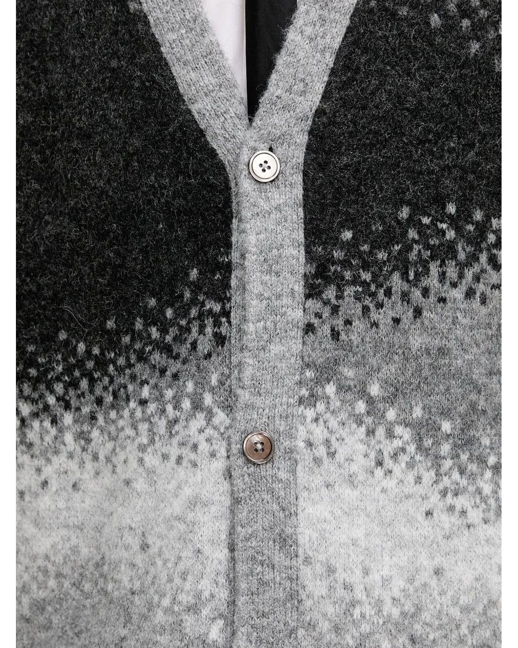 Desigual Gray Ombre Speckled Cardigan for men