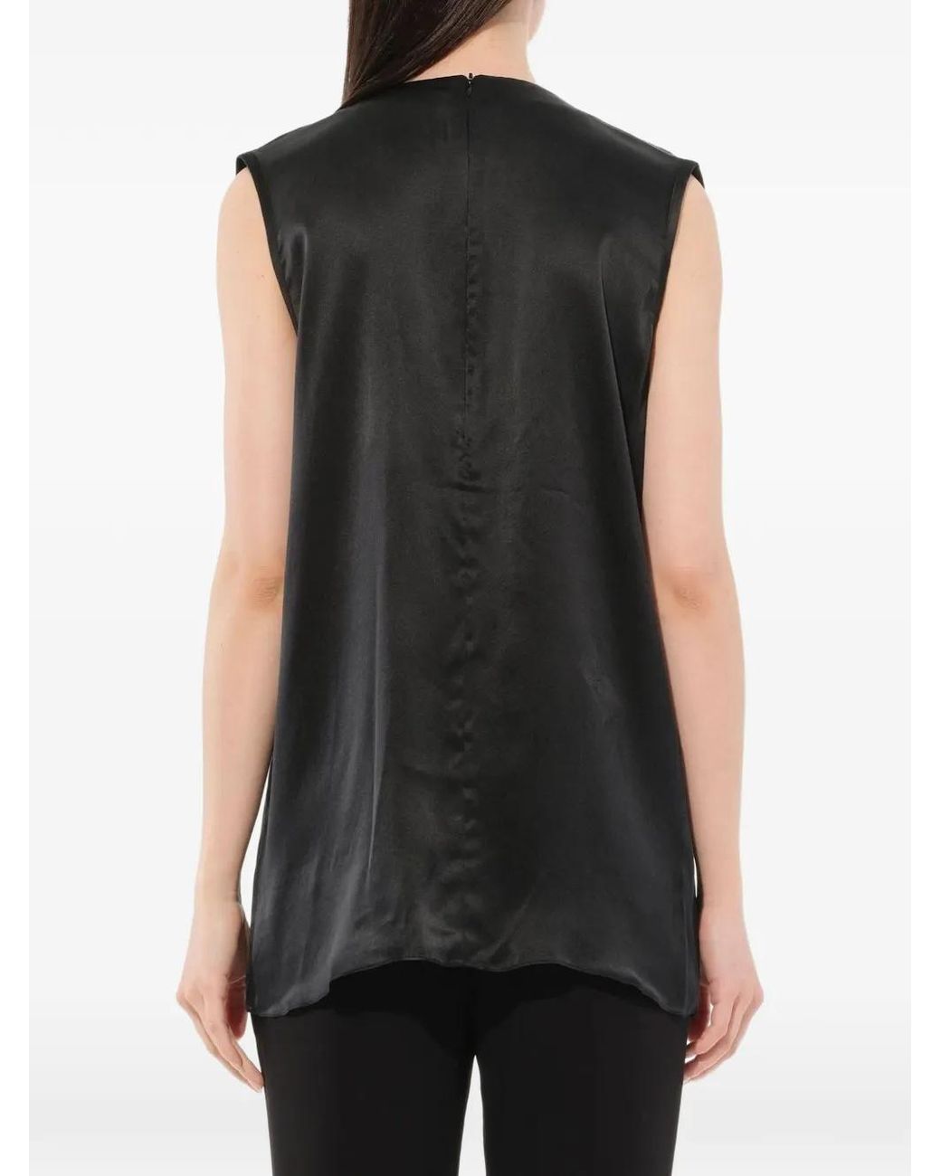 Givenchy Black Crystal-Embellished Pleated Blouse