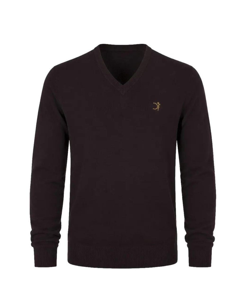 Uominitaliani Blue Logo-Embroidered V-Neck Sweater for men