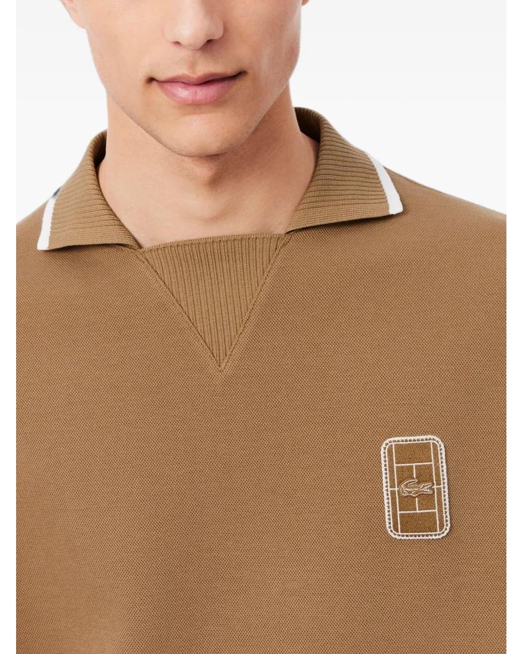 Lacoste Brown Polo À Patch Logo for men