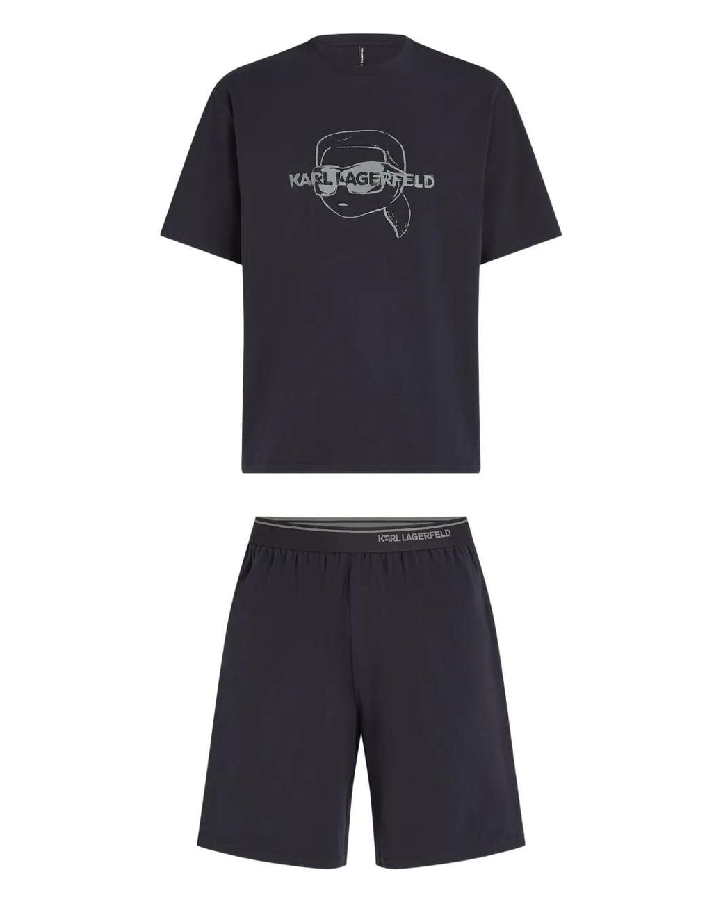 Karl Lagerfeld Blue Logo-Detailing Pajamas for men