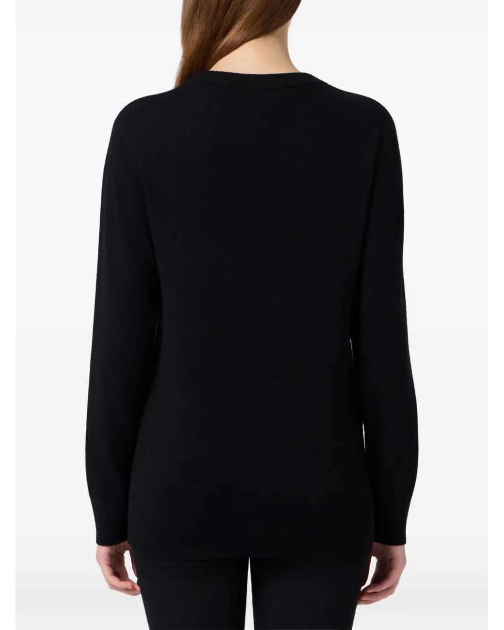 Philipp Plein Black Wool Cashmere Teddy Pullover