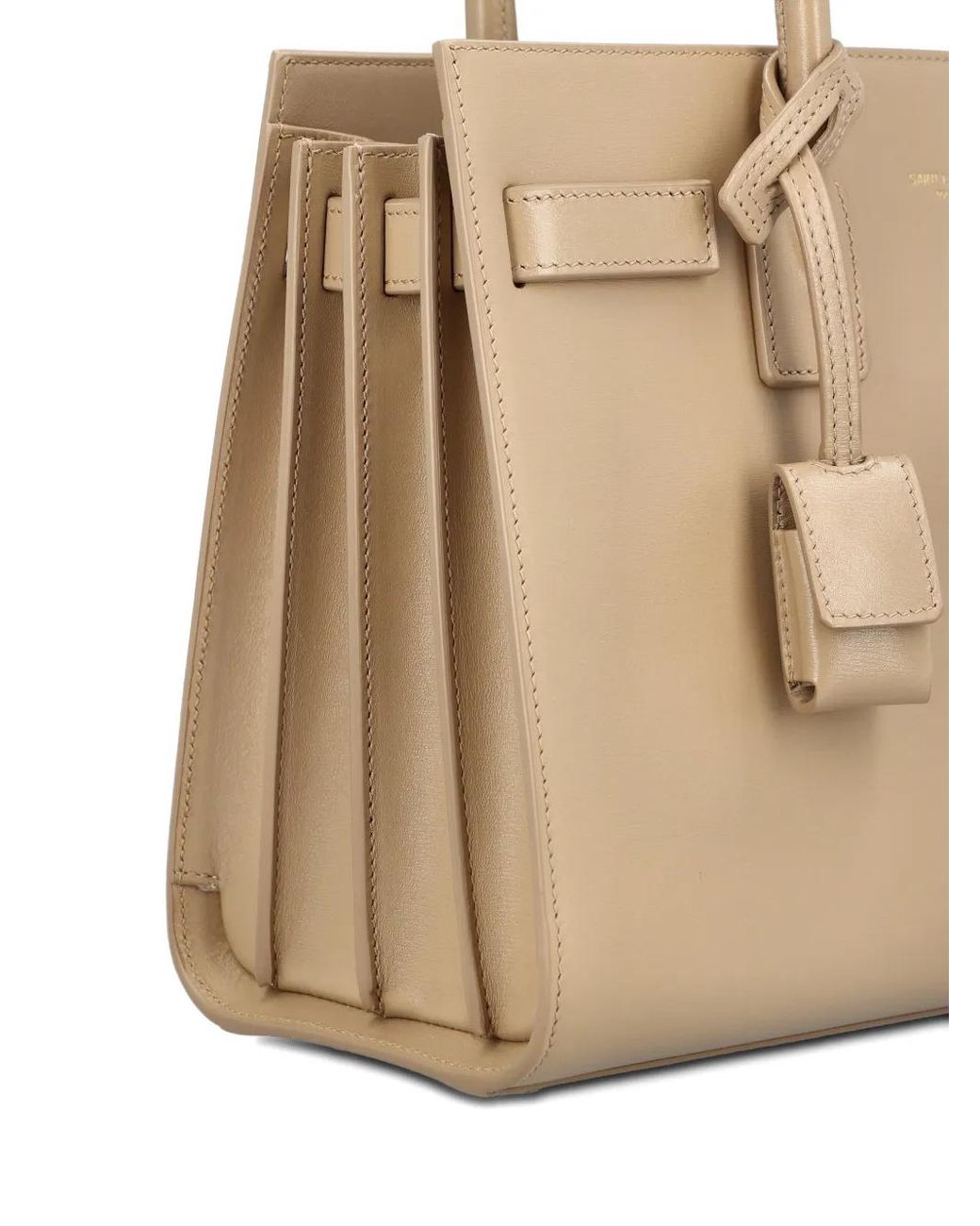 Bolso Con Asa En El Tope Saint Laurent de color Natural