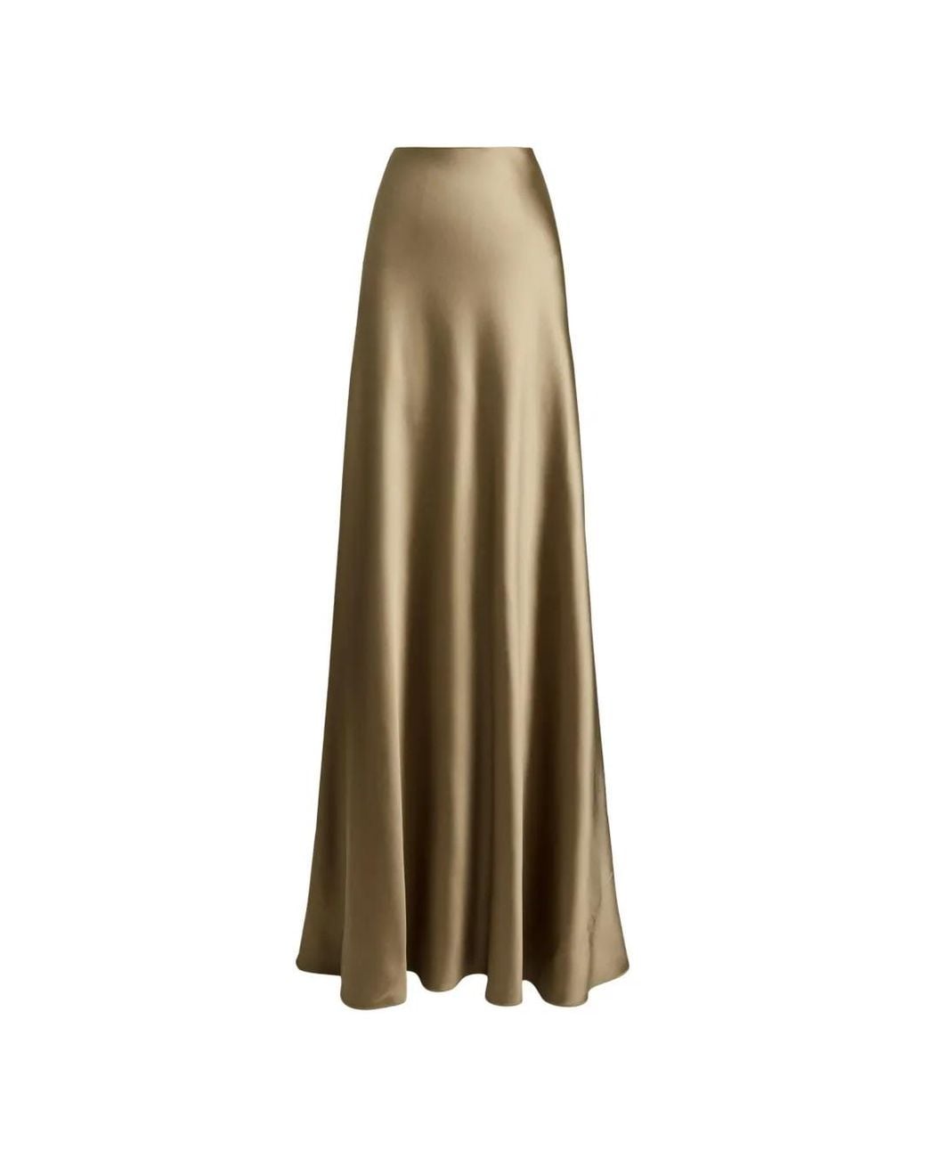 Ralph Lauren Natural Masina Satin Maxi Skirt