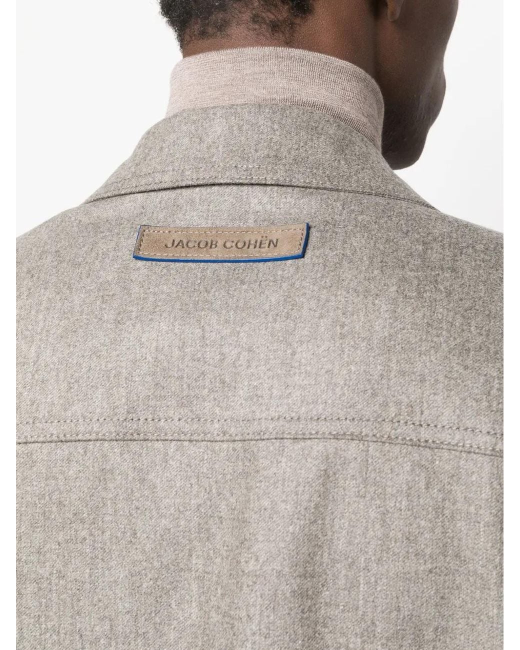 Jacob Cohen Gray Long-Sleeve Wool Shirt Jacket for men