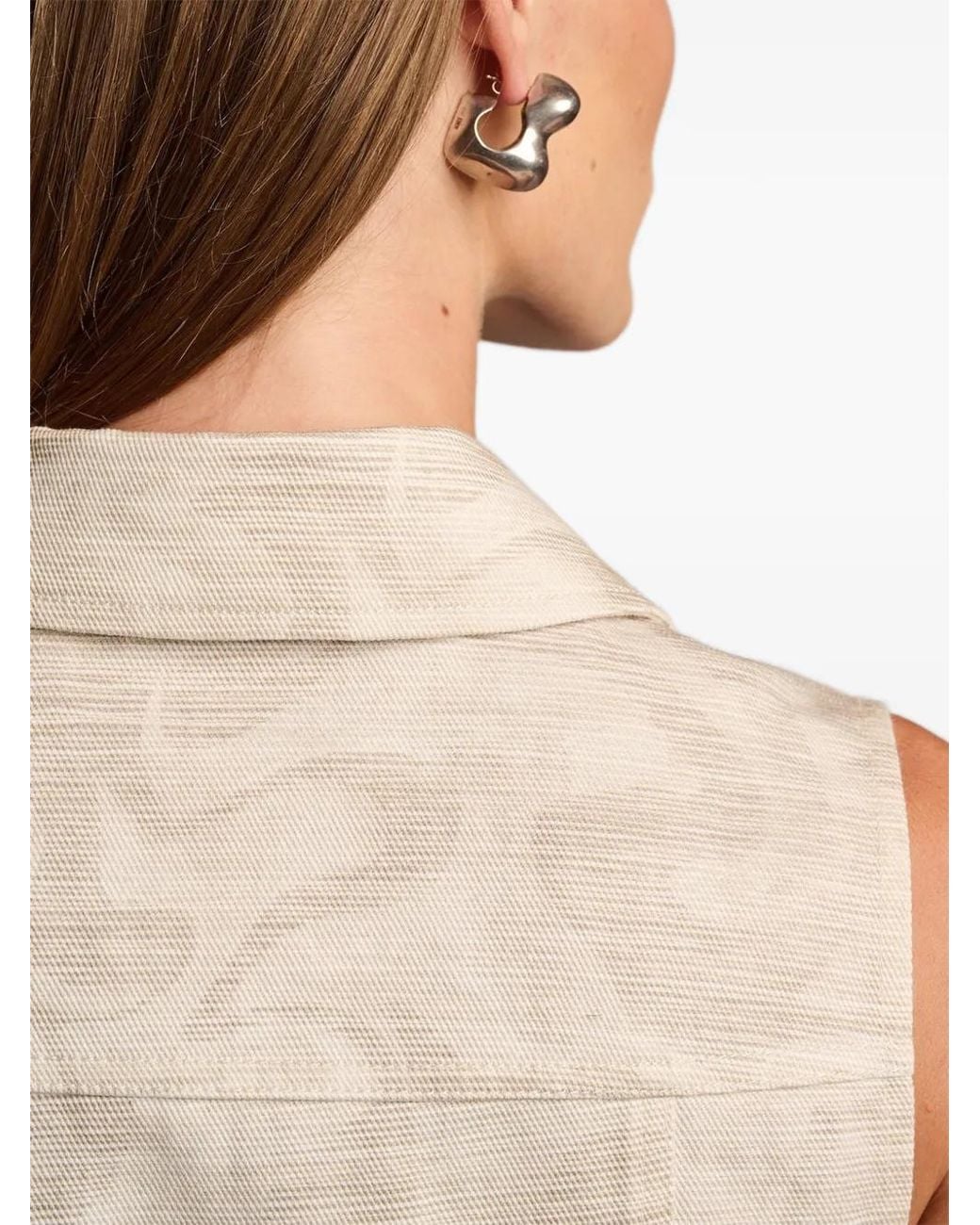 Hevron White Skylar Camo-Print Peplum Top