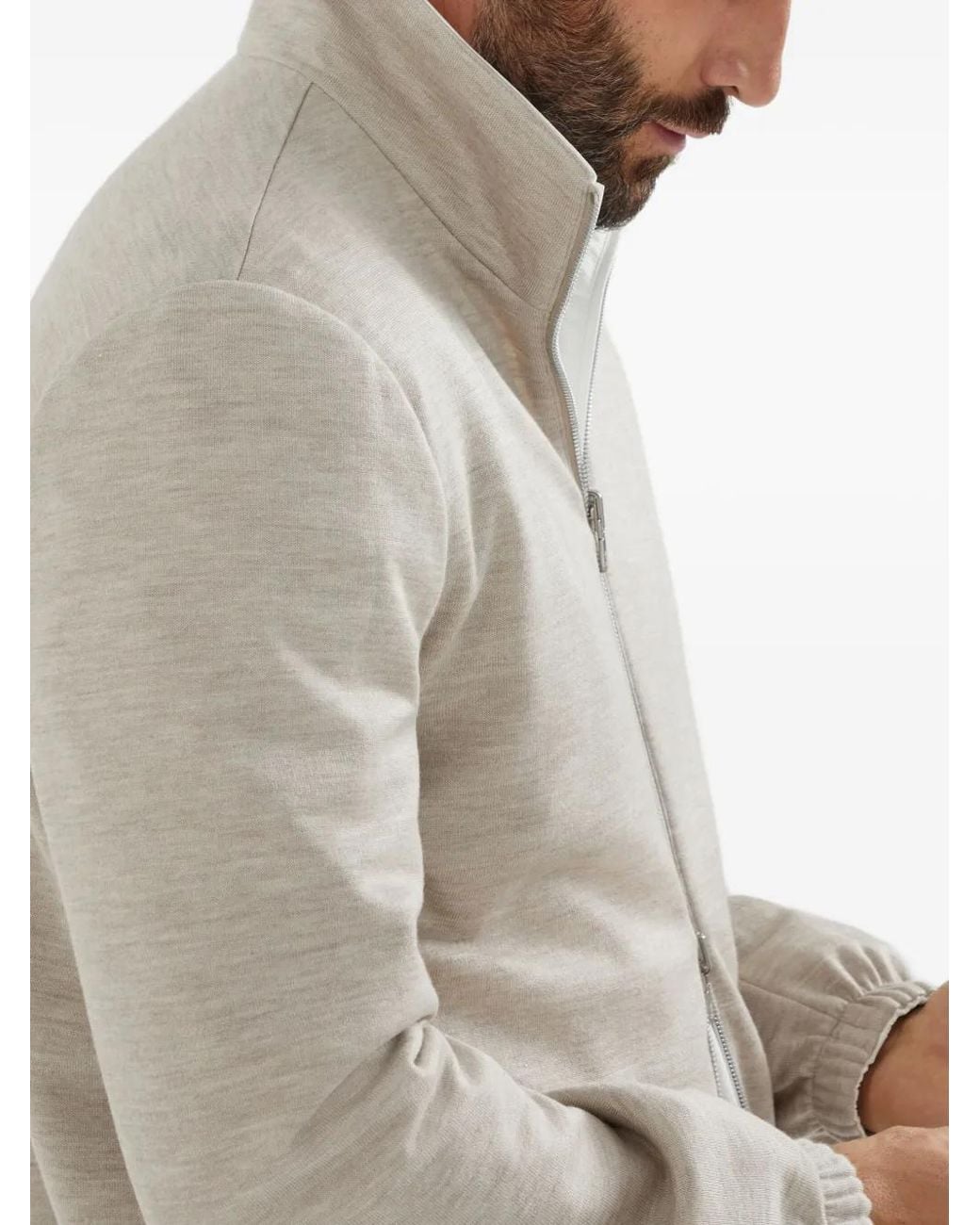 Brunello Cucinelli White Jacket Water Resistant for men