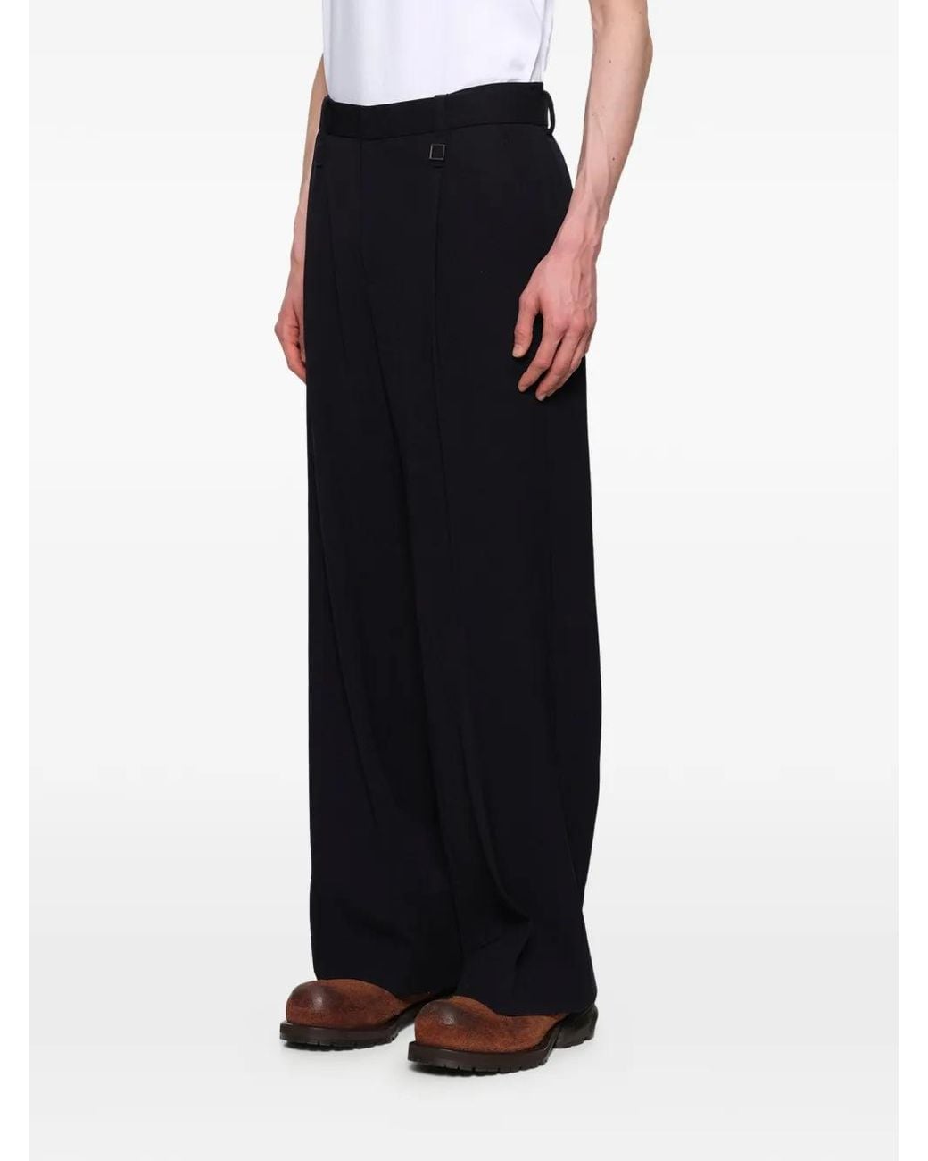 Wooyoungmi Blue Wide-Leg Tailored Trousers for men