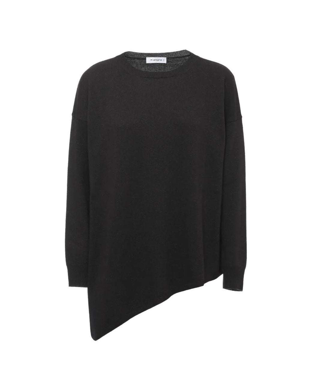 Kangra Black Asymmetric Long-Sleeve Sweater