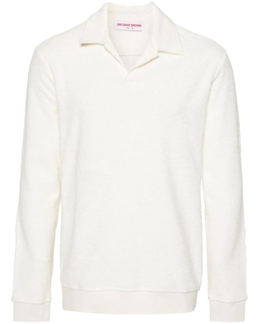 Orlebar Brown White Santino Towelling-Finish Polo Shirt for men
