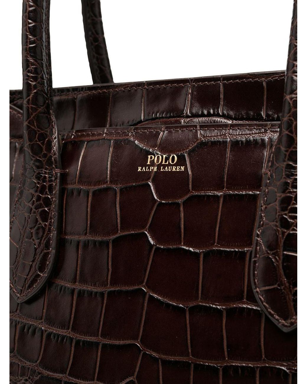 Black Croc Medium Tote Bag by Polo Ralph Lauren Accessories for $60 | Rent  the Runway