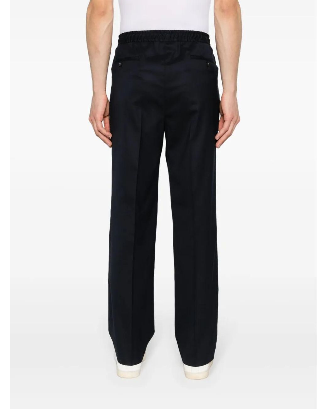 Corneliani Black Drawstring Tapered-Leg Trousers for men