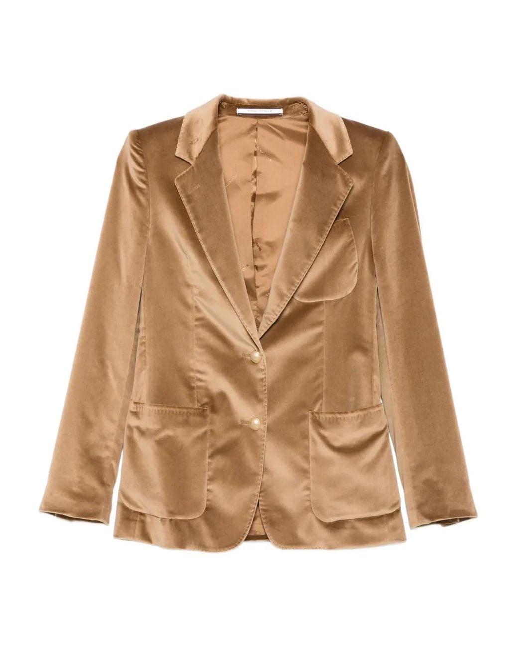 Tagliatore Brown Velvet Patch-Pocket Blazer