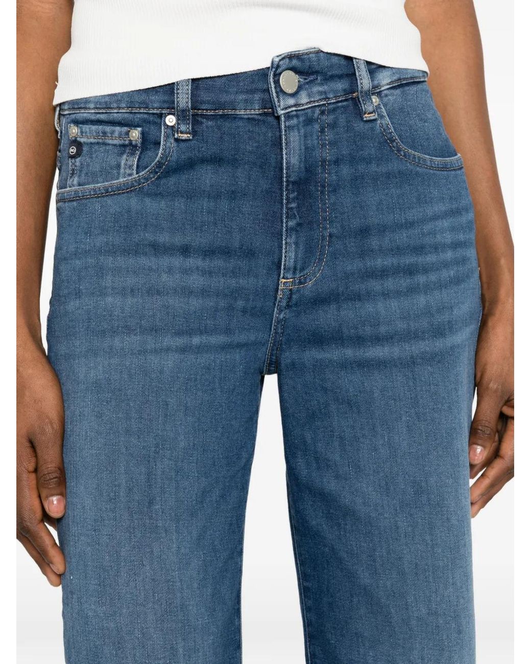 AG Jeans Blue Saige Wide-Leg Jeans