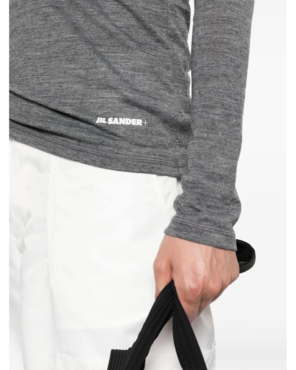 Jil Sander Gray Logo-Print T-Shirt for men