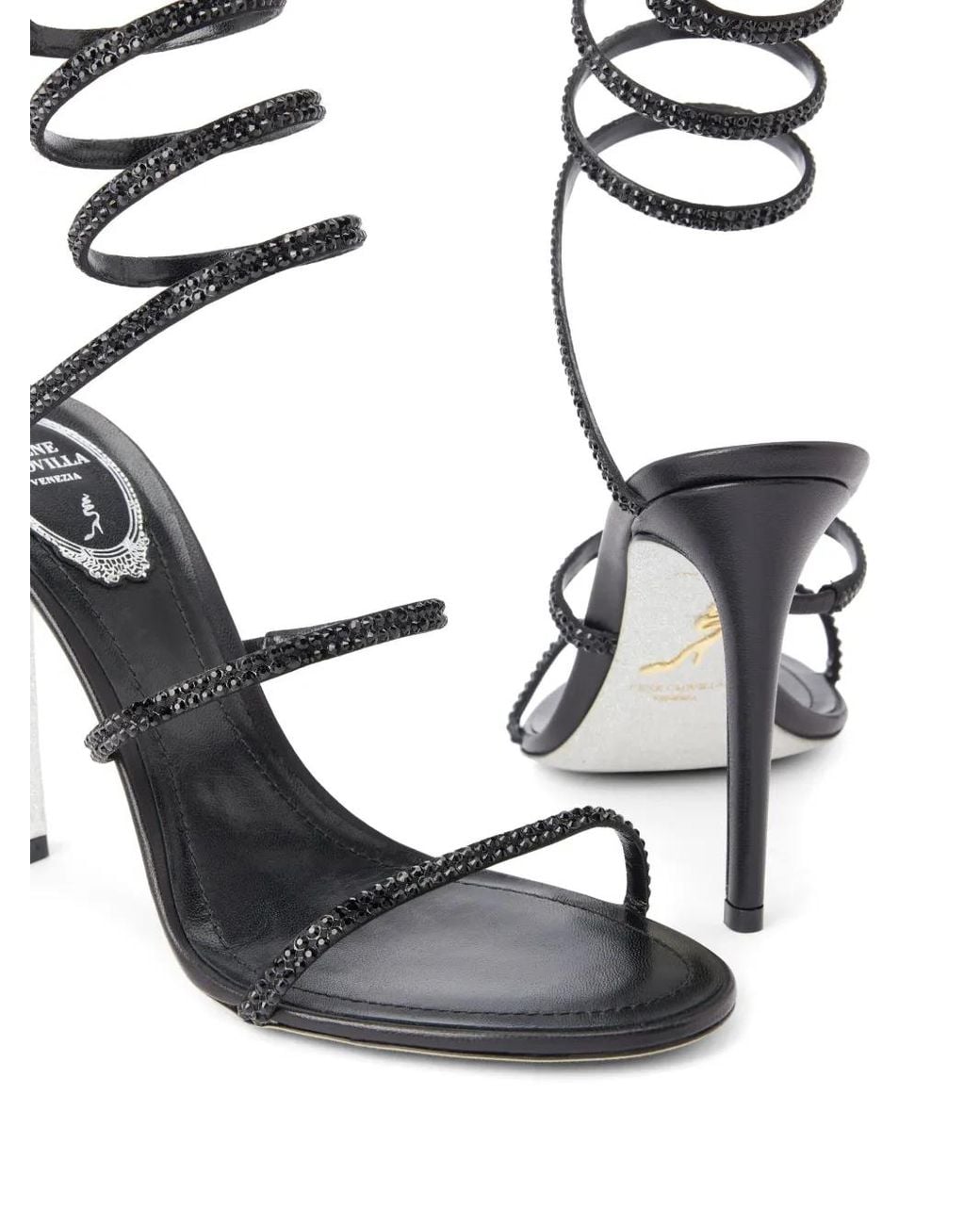 Rene Caovilla Black 105Mm Cleo Sandals