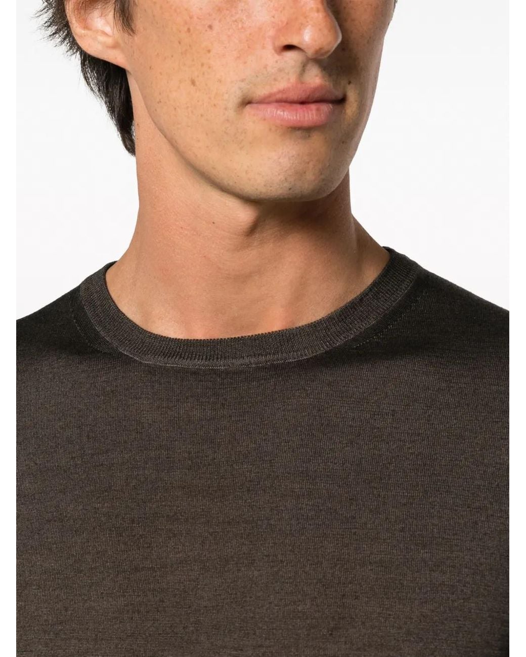 Canali Black Fine-Knit Sweater for men